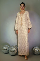 Minutiae - Sheen - Jacquard Net  - Off White/Dull Gold - 1 Piece